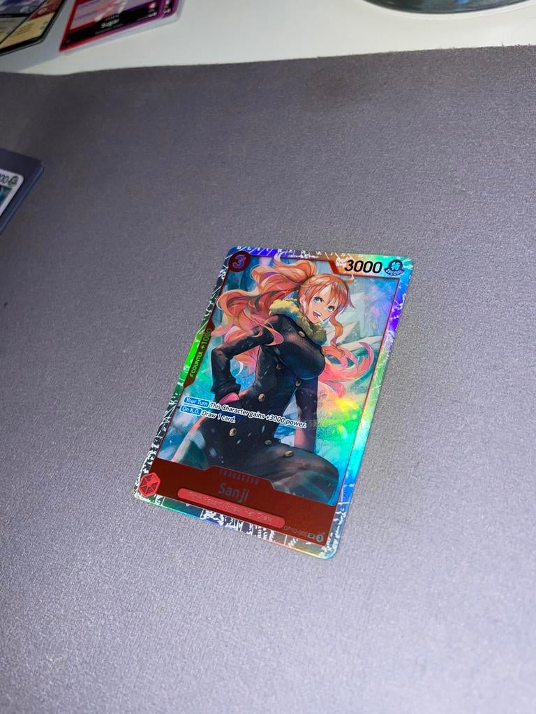 One Piece Sanji Waifu super rare op10-005, Ophalen of Verzenden, Nieuw, Losse kaart, Foil