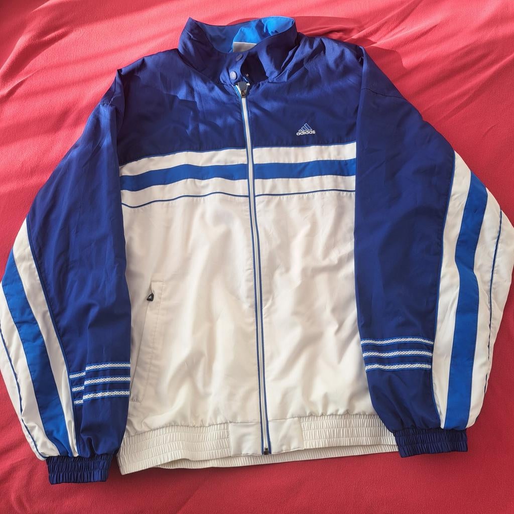 Vintage Adidas Sport Jack Maat L, Maat 52/54 (L), Blauw, Ophalen of Verzenden, Zo goed als nieuw