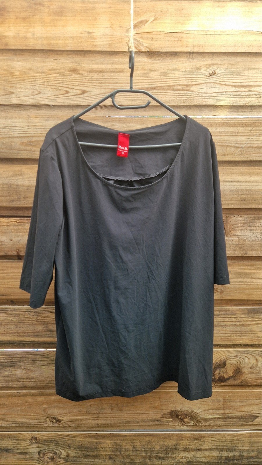 ONLY-M. Zwart shirt met driekwart mouwen, maat 46, Kleding | Dames, Zwart, Ophalen of Verzenden, Zo goed als nieuw, Korte mouw