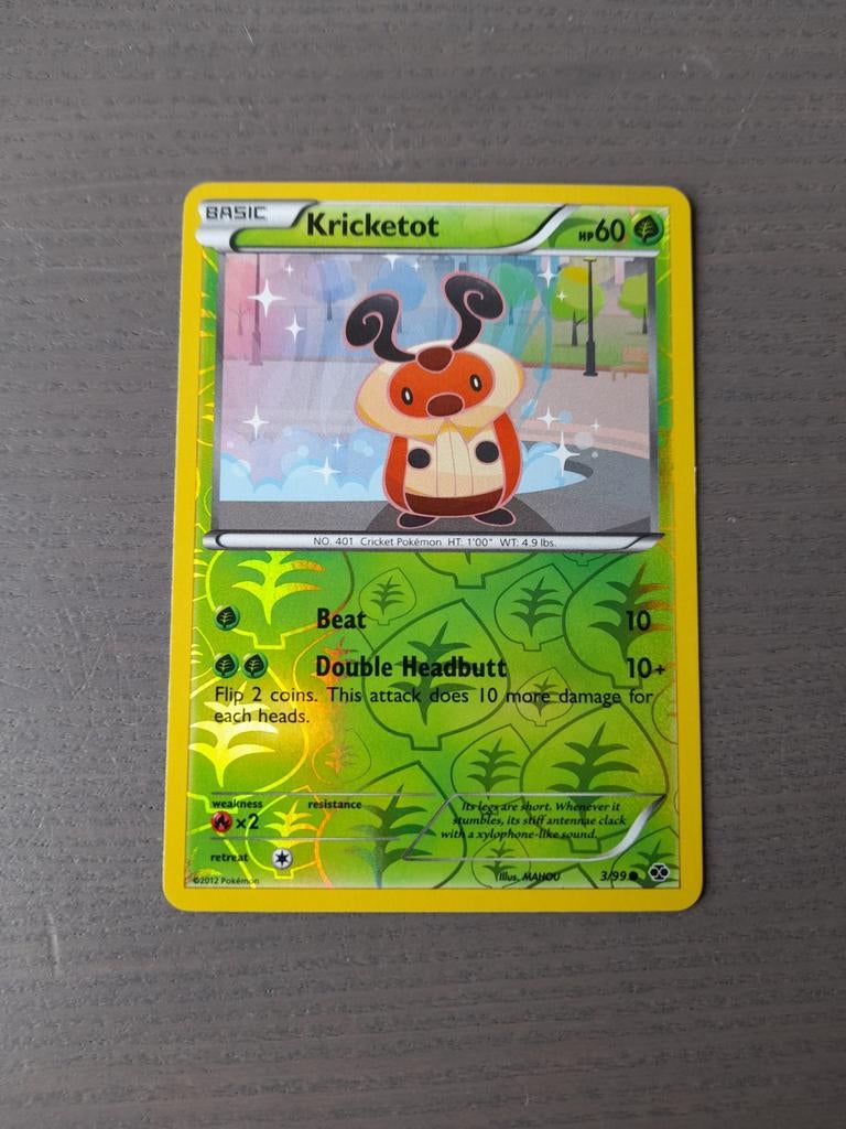 Next destinies 3/99 kricketot reverse, Ophalen of Verzenden, Zo goed als nieuw, Losse kaart, Foil