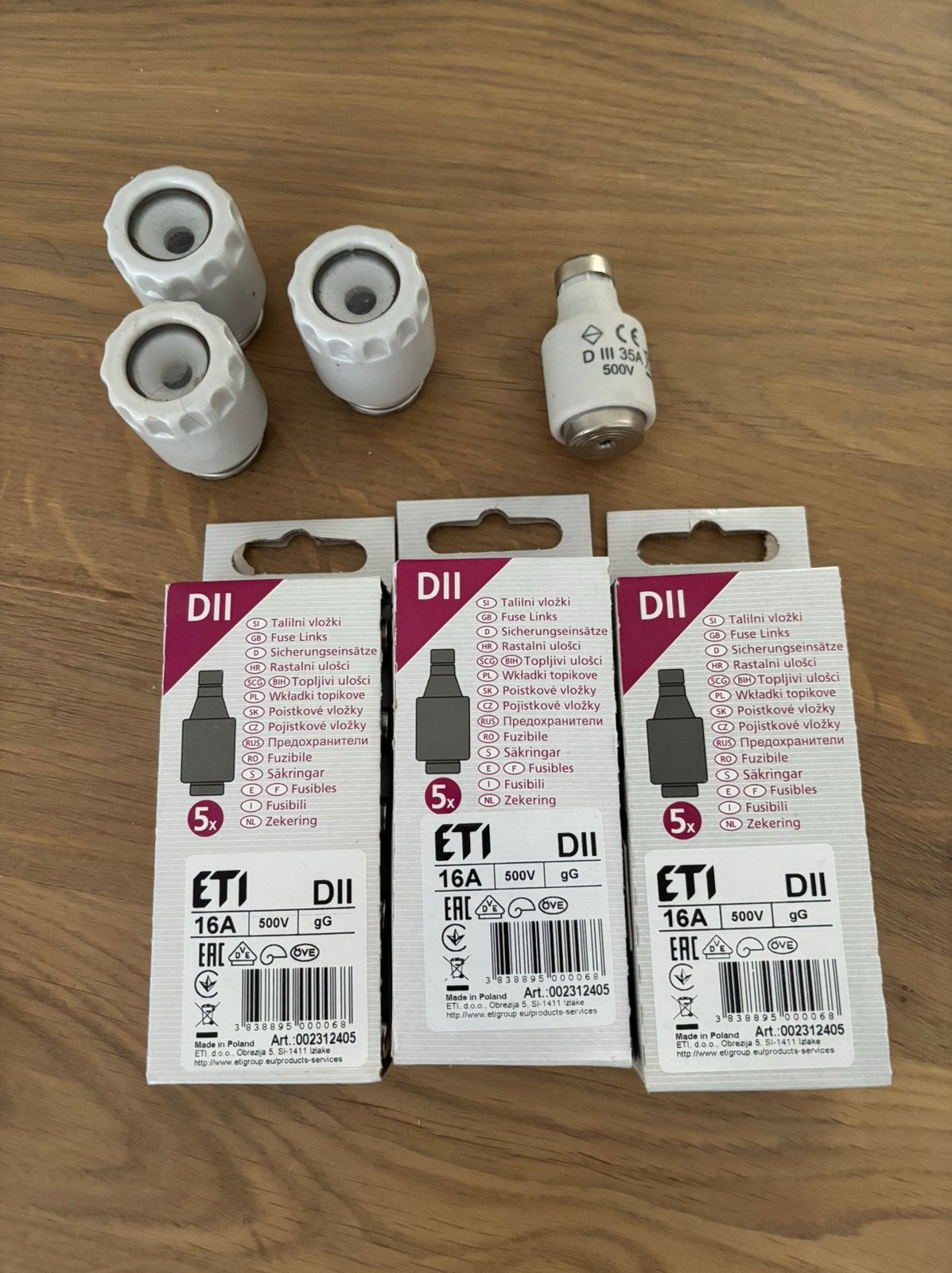 Partij Zekeringen DII 16A (14st) + 1x 35A & Schroefkoppen, Ophalen of Verzenden, Nieuw, Overige typen