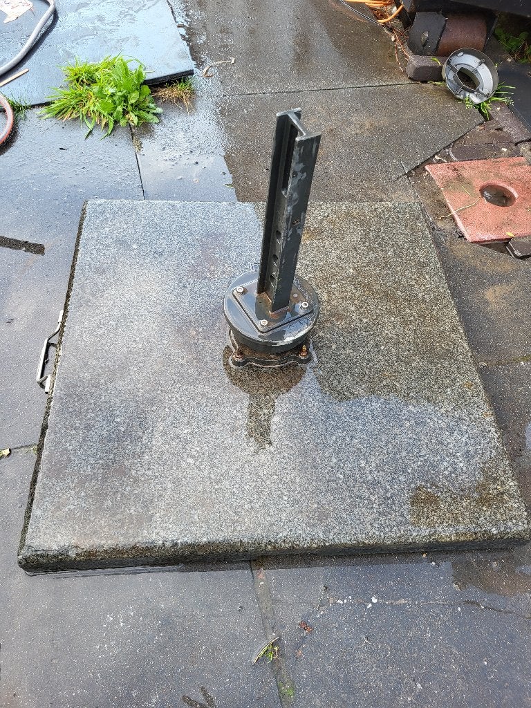 Parasolvoet 90 kg graniet, Tuin en Terras, Parasols, Ophalen, Gebruikt, Minder dan 1 meter, Parasolvoet