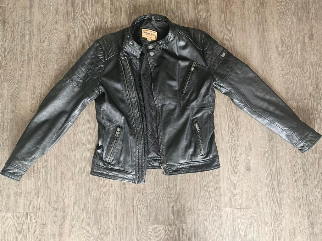 Mays & Rose leren jas maat L, Kleding | Heren, Jassen | Winter, Maat 52/54 (L), Zwart, Ophalen of Verzenden