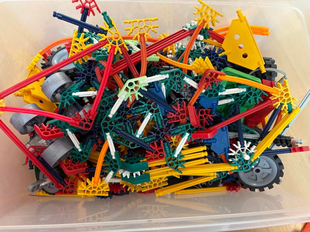 Grote bak K'nex met 3 boeken, Ophalen, Gebruikt, K'nex