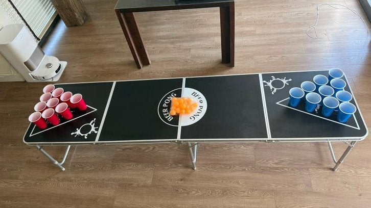 Opvouwbare Beer Pong Tafel met Cups en Ballen(ook te huur), Ophalen of Verzenden, Gebruikt