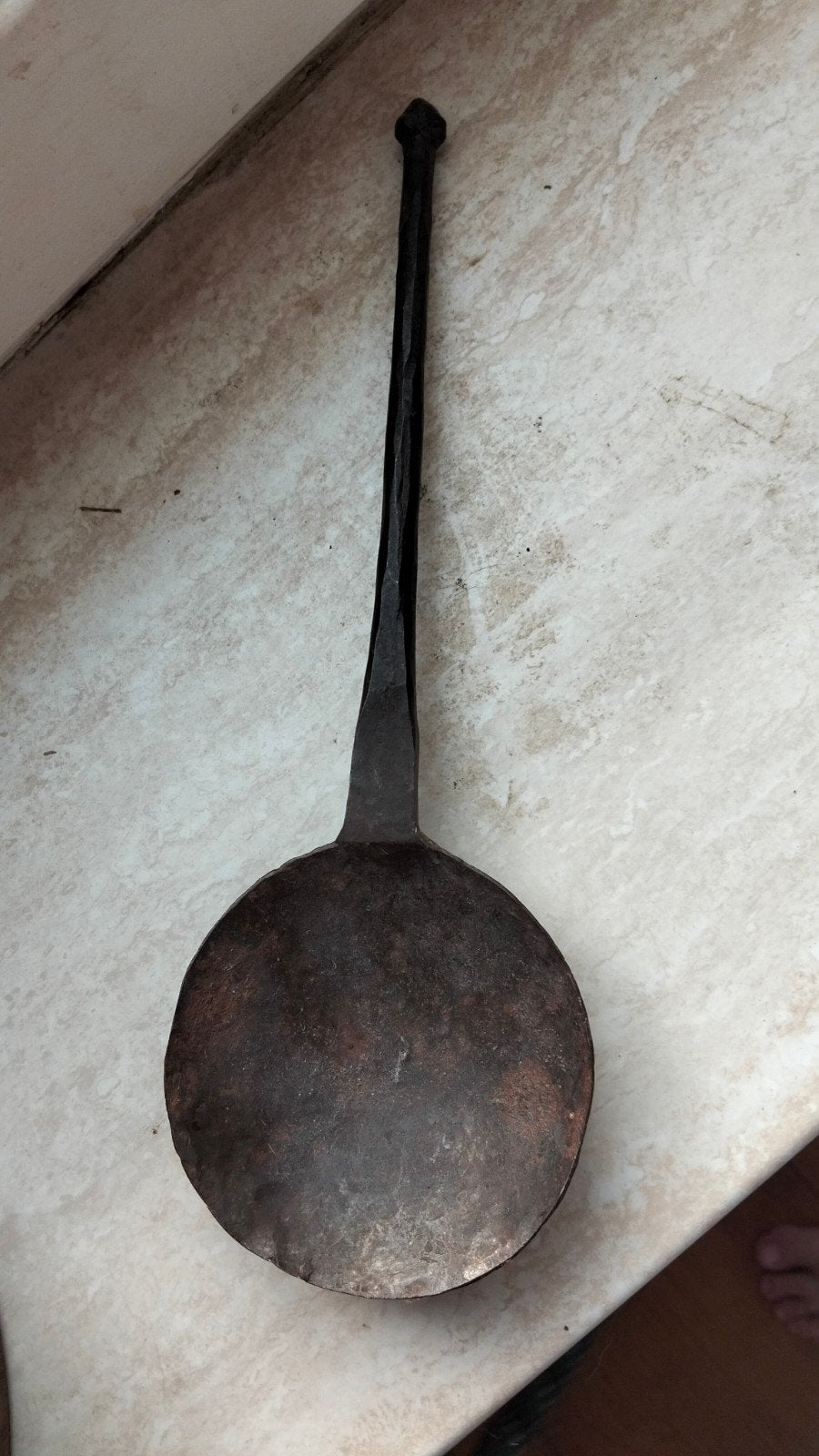 Brocante metalen geroeste lepel, Ophalen of Verzenden