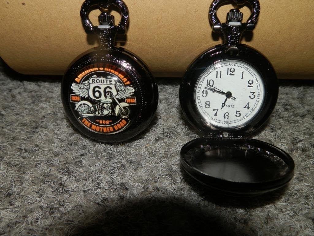 Zakhorloge Quartz route 66,USA, skull, Ophalen of Verzenden, Nieuw, Overige typen