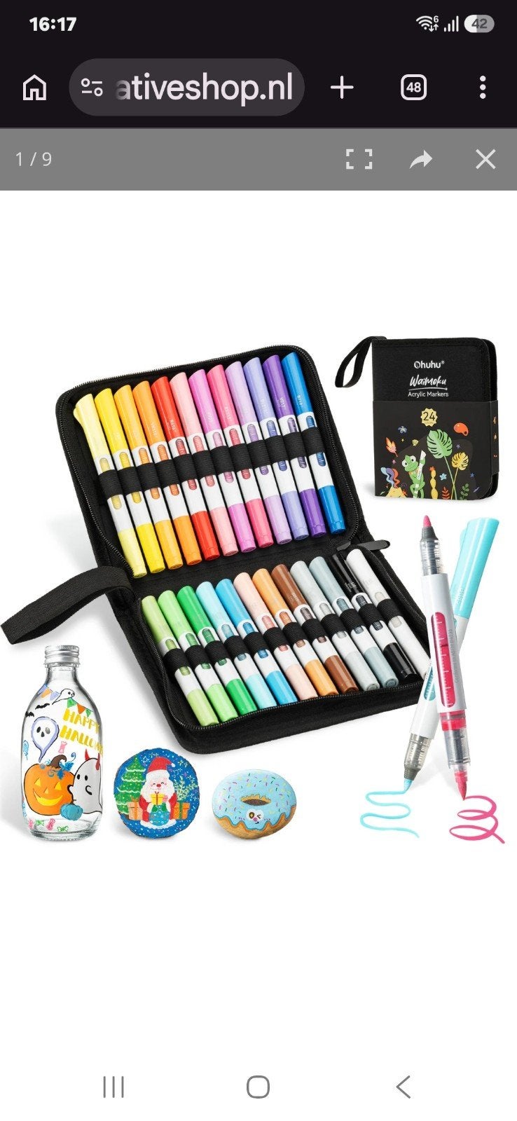 Ohuhu Waimoku Acryl Markers Set - 24 Stuks, Hobby en Vrije tijd, Ophalen of Verzenden, Nieuw, Potlood of Stift