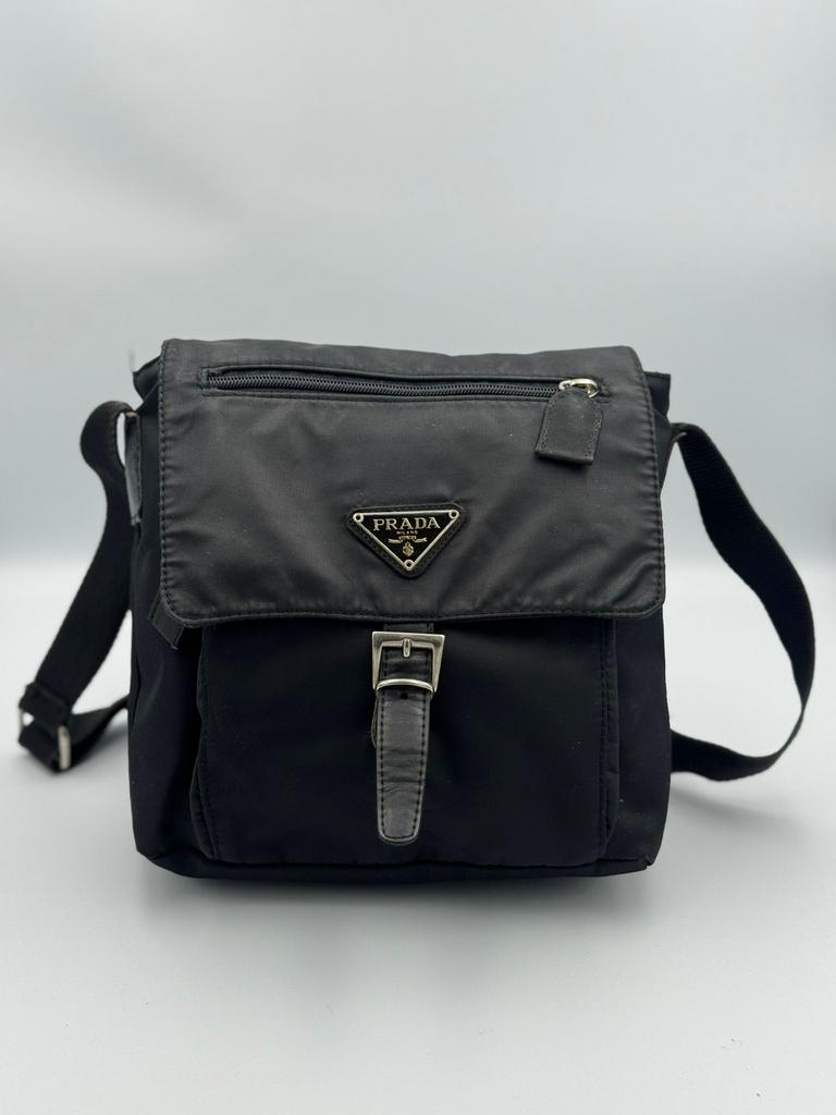 Prada Nylon Crossbody – Vintage, Ophalen of Verzenden, Zo goed als nieuw, Zwart