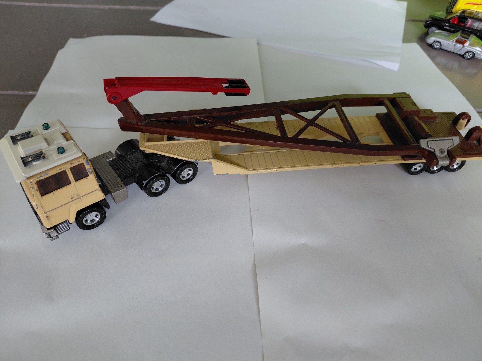 Matchbox K44 - Kraanwagen met oplegger, Overige merken, Gebruikt, 1:50 of kleiner, Ophalen of Verzenden
