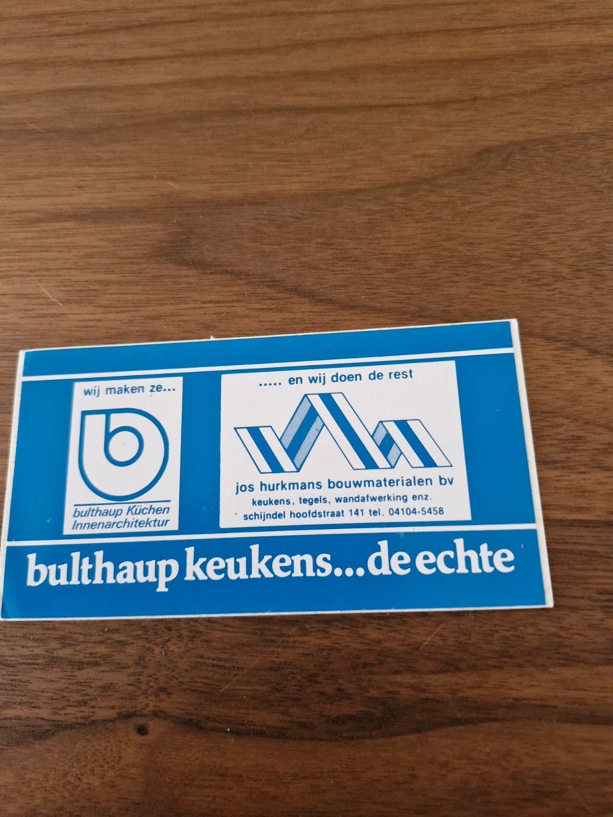 8316  Bulthaup Keukens Sticker - Jos Hurkmans Bouwmaterial, Ophalen of Verzenden, Gebruikt, Bedrijf of Vereniging