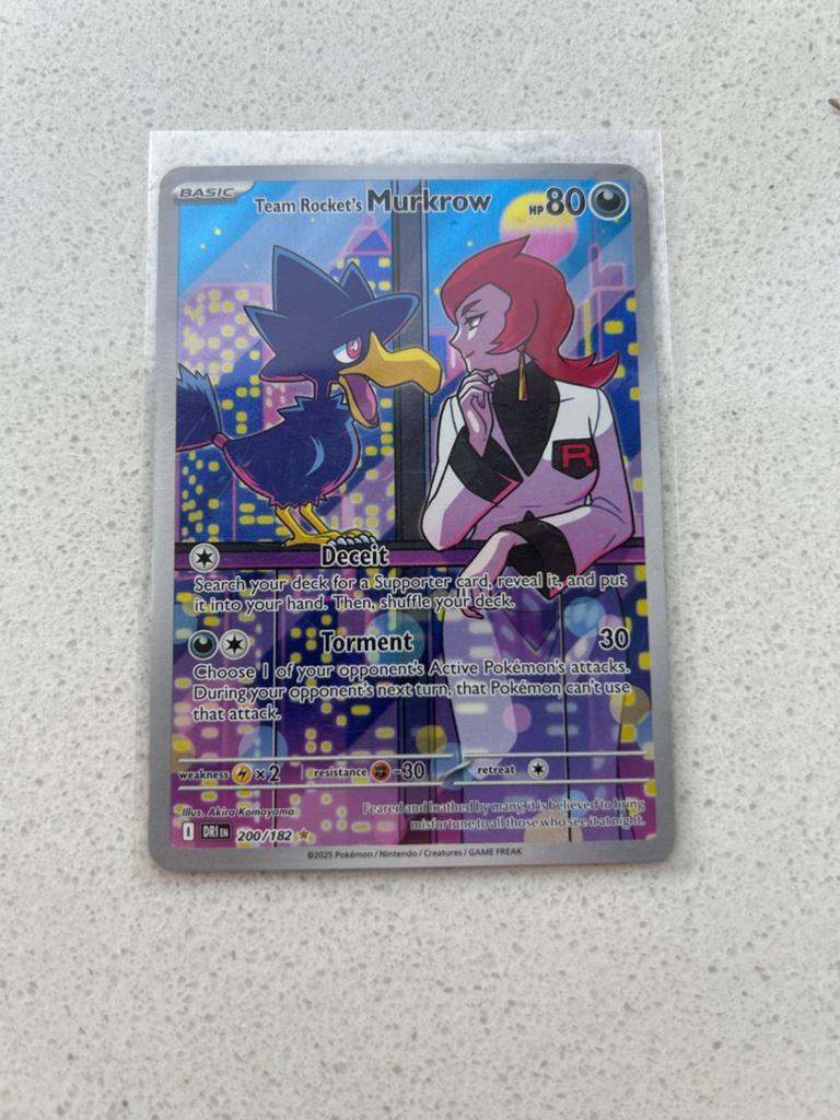 Team Rocket's Murkrow 200/182 Pokemon Kaart, Ophalen of Verzenden, Zo goed als nieuw, Losse kaart
