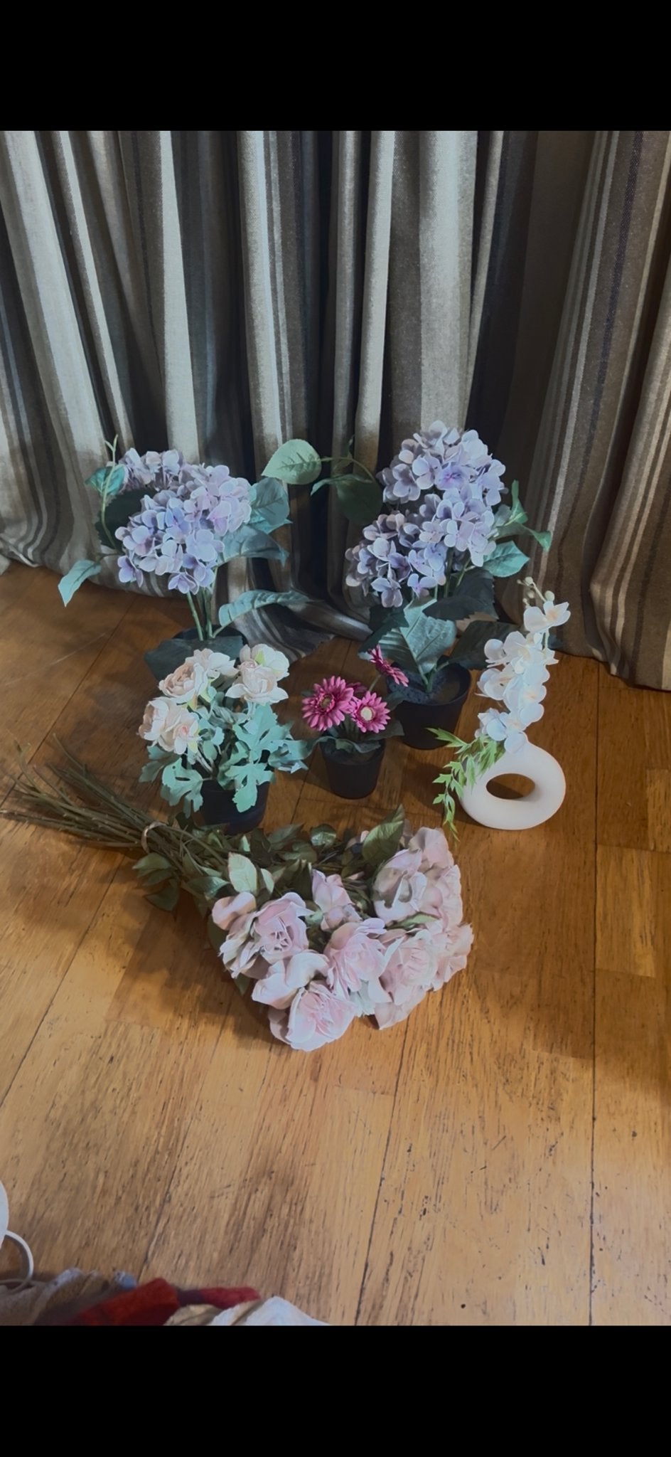 Diverse roze kunstbloemen hortensia kunst planten set rozen, Gebruikt, Roze, Ophalen of Verzenden, Kunststof