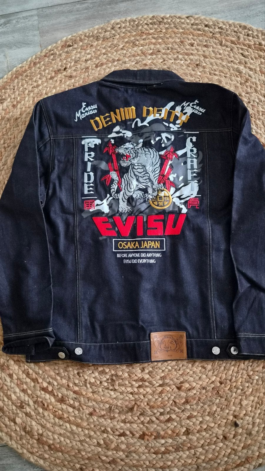 EVISU Denim Deity Embroidered Tiger Spijkerjas - XXL, Ophalen of Verzenden, Nieuw, Blauw, Evisu