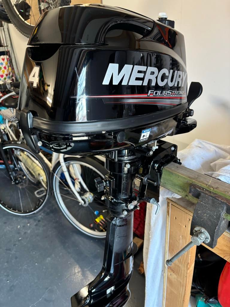 Mercury 4 pk kortstaart 4 takt buitenboordmotor - Zo goed al, Watersport en Boten, Ophalen, Minder dan 5 pk, Viertaktmotor, Zo goed als nieuw