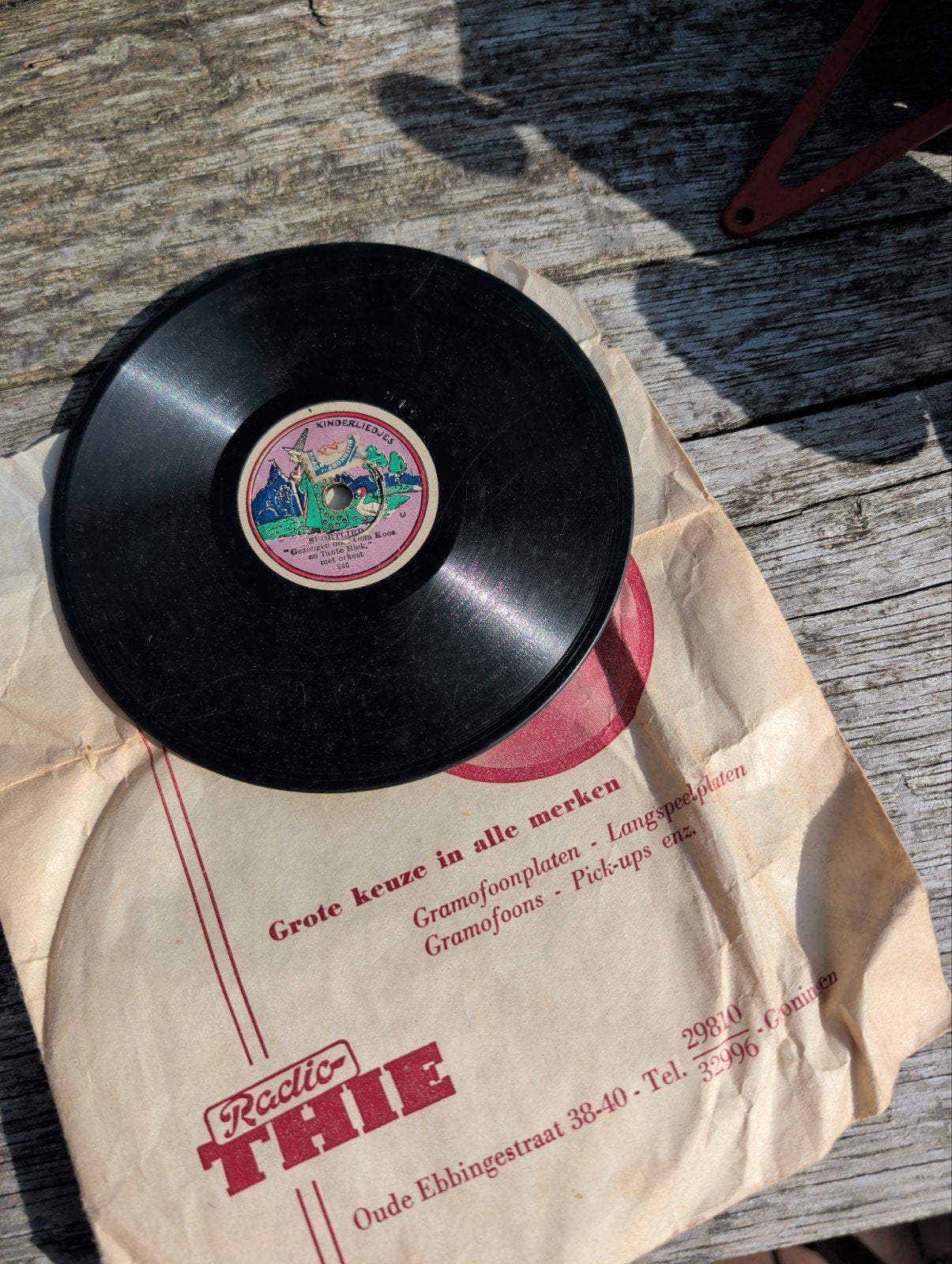 Vintage Kinderliedjes Grammofoonplaat - Radio Thie, Gebruikt, 10 inch, Originele persing, Ophalen of Verzenden