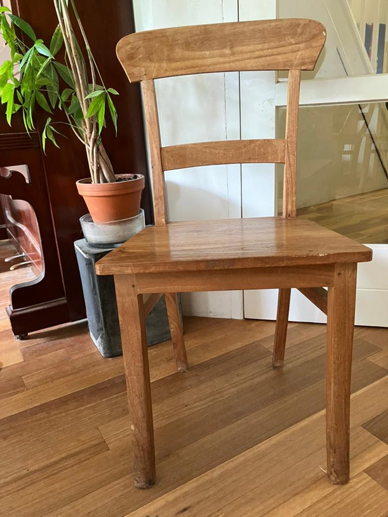 5 teak houten eettafel stoelen, Antiek en Kunst, Antiek | Meubels | Stoelen en Banken, Ophalen