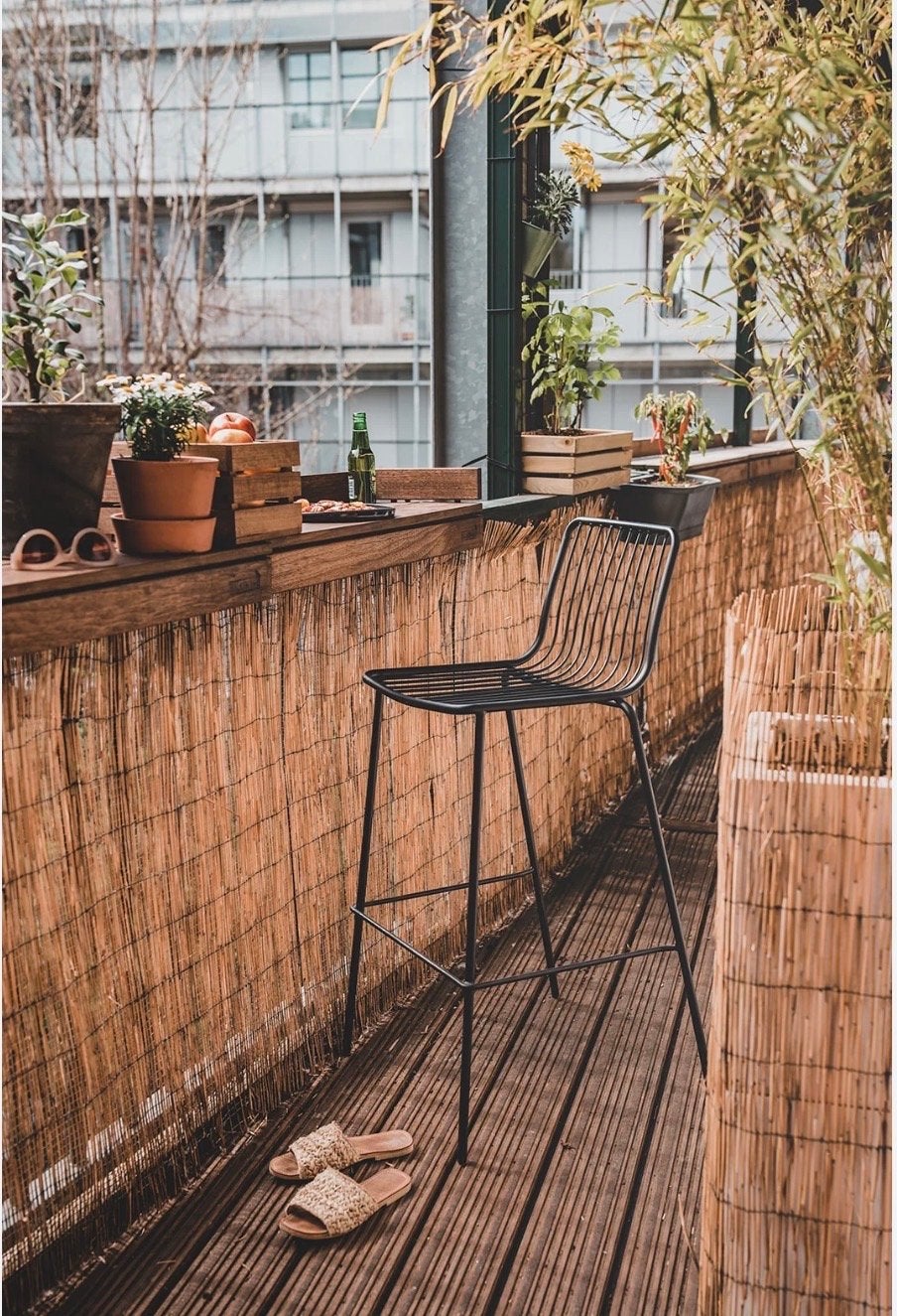 Morris barkrukken voor buiten met kussens (75 cm), Tuin en Terras, Tuinstoelen, Ophalen, Zo goed als nieuw, Metaal