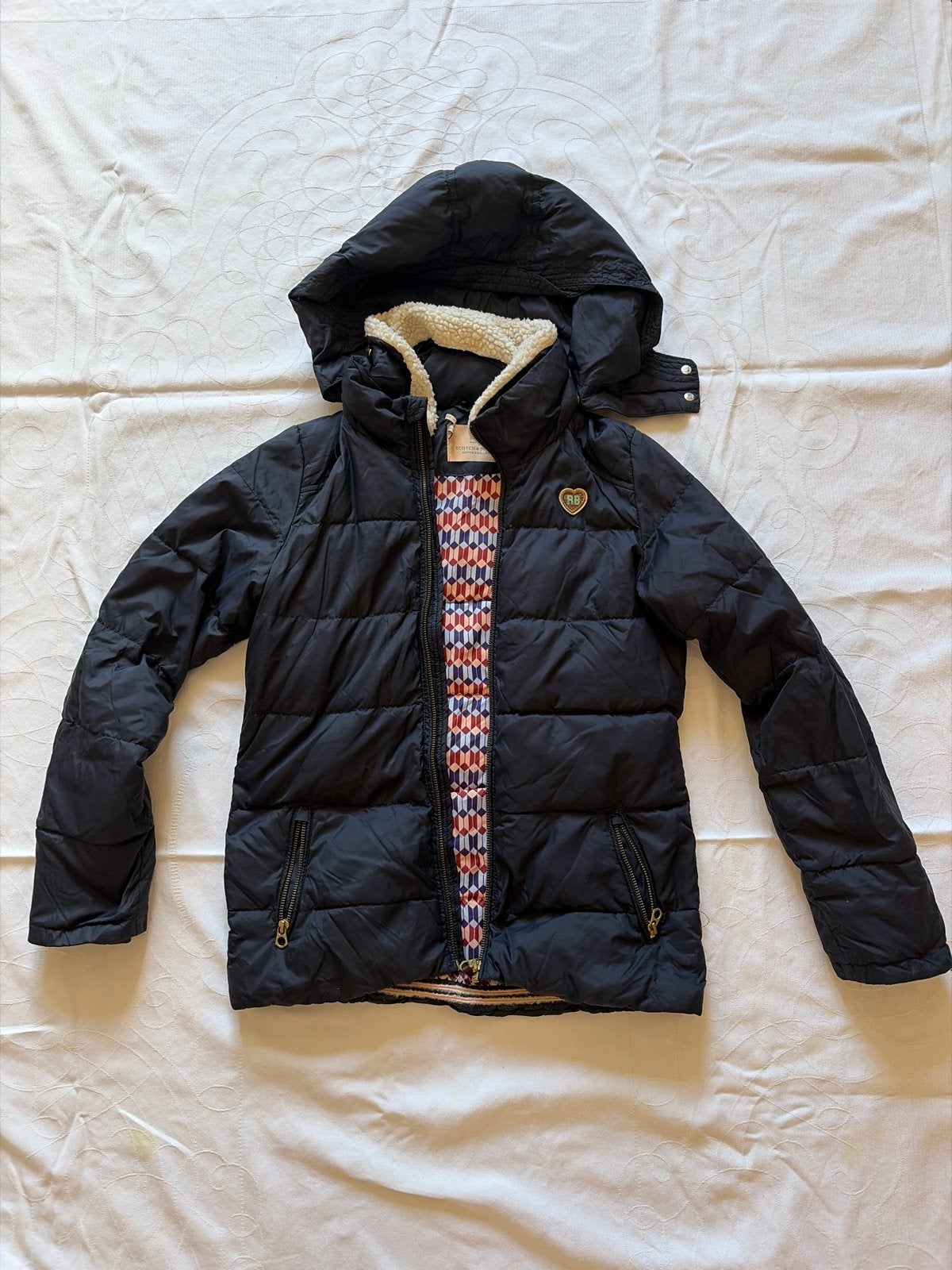 Scotch & Soda Winterjas Maat 14 (M), Ophalen of Verzenden, Gedragen, Maat 38/40 (M), Blauw