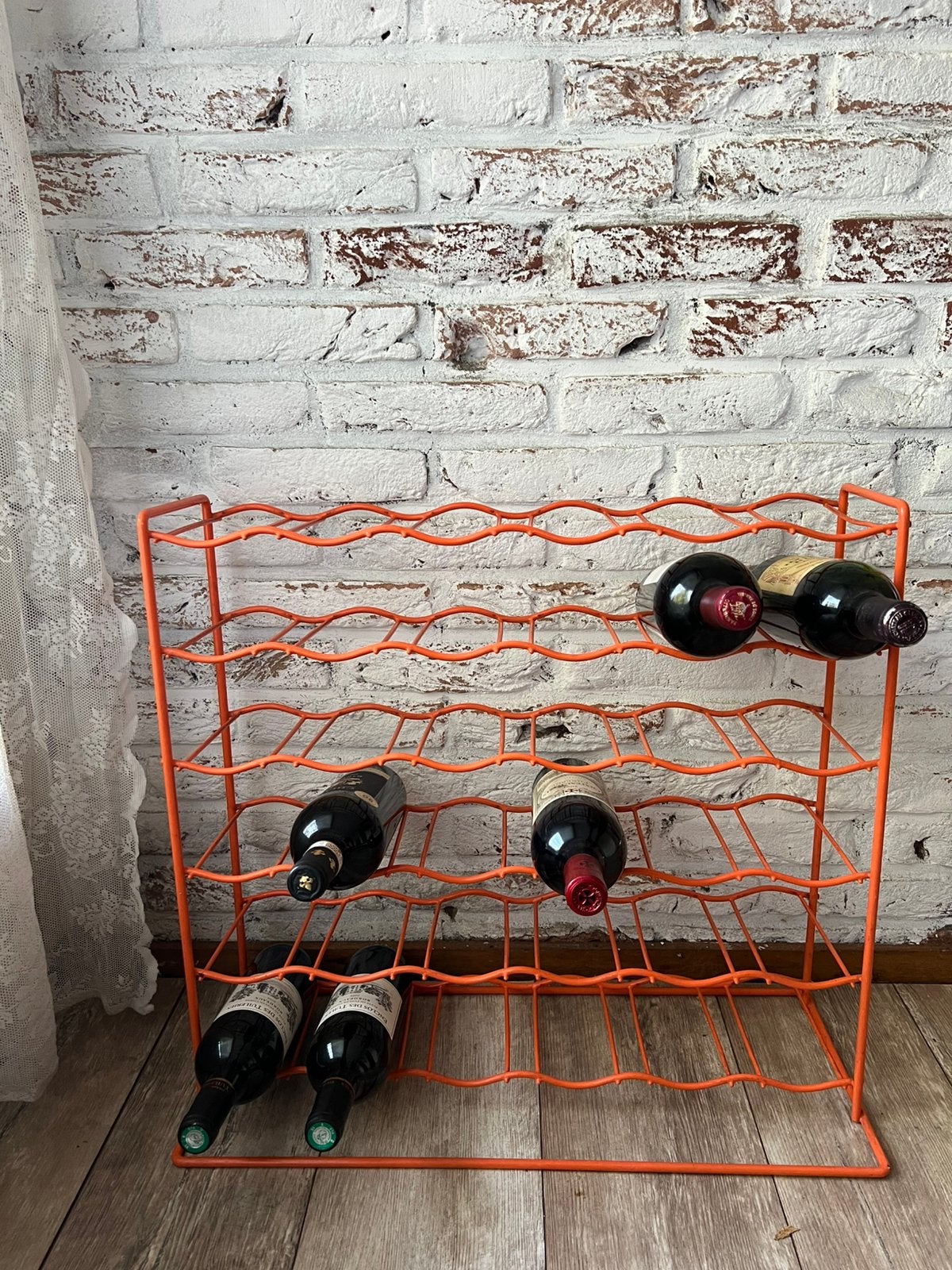 Oranje wijnrek Tomado - vintage/retro/jaren 60/70–36 flessen, Huis en Inrichting, Ophalen, Zo goed als nieuw, Minder dan 5 flessen