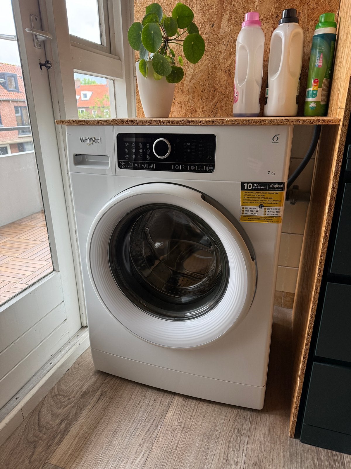 Whirlpool FSCR 70410 Wasmachine 7kg 6th Sense FreshCare, Ophalen, Zo goed als nieuw, 85 tot 90 cm, 1200 tot 1600 toeren