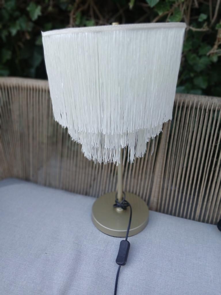 Schemer lamp met franjes/goud, Ophalen