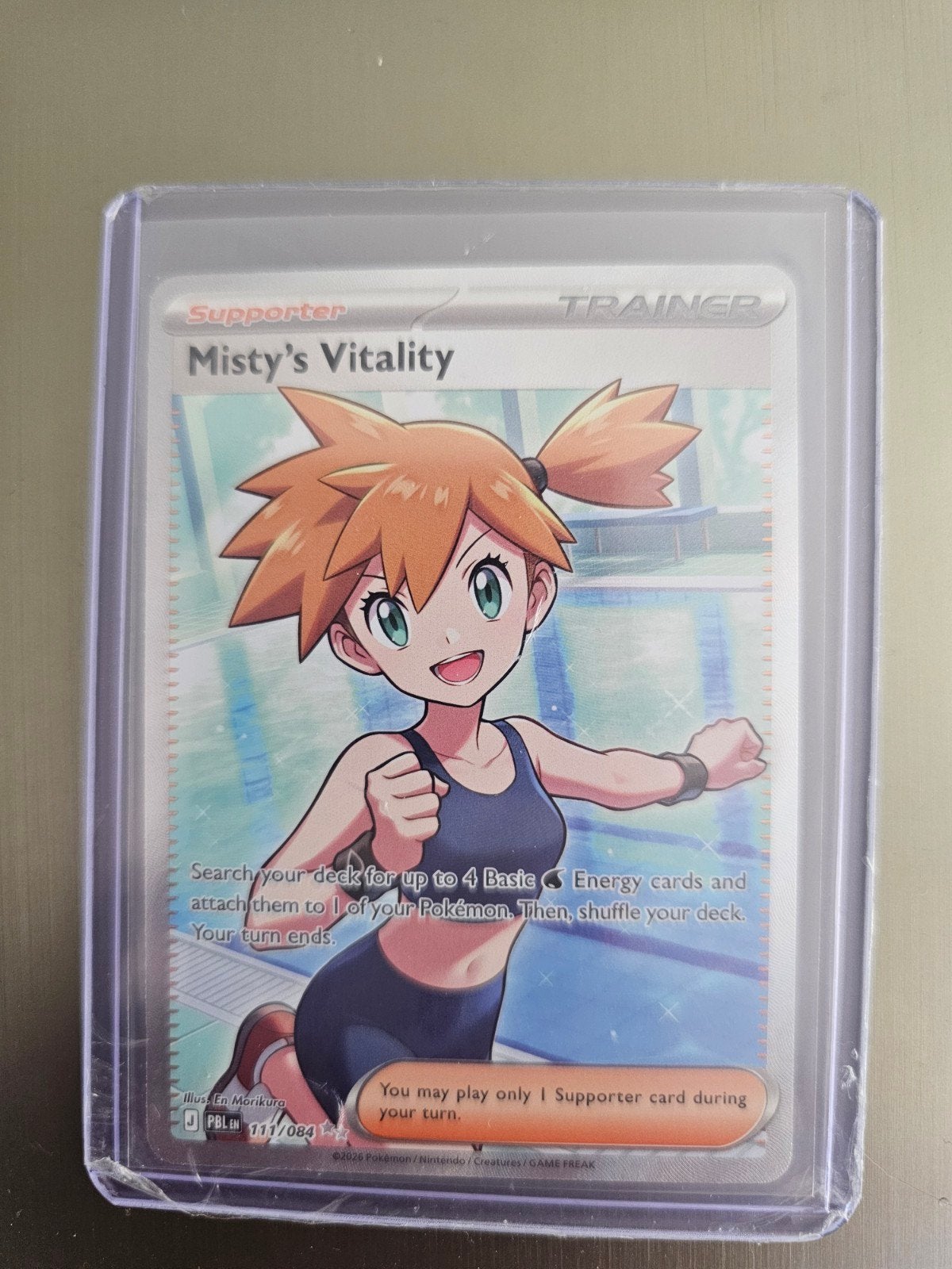 Pokémon Card - Misty's Vitality Full Art - Pitch Black, Ophalen of Verzenden, Zo goed als nieuw, Losse kaart