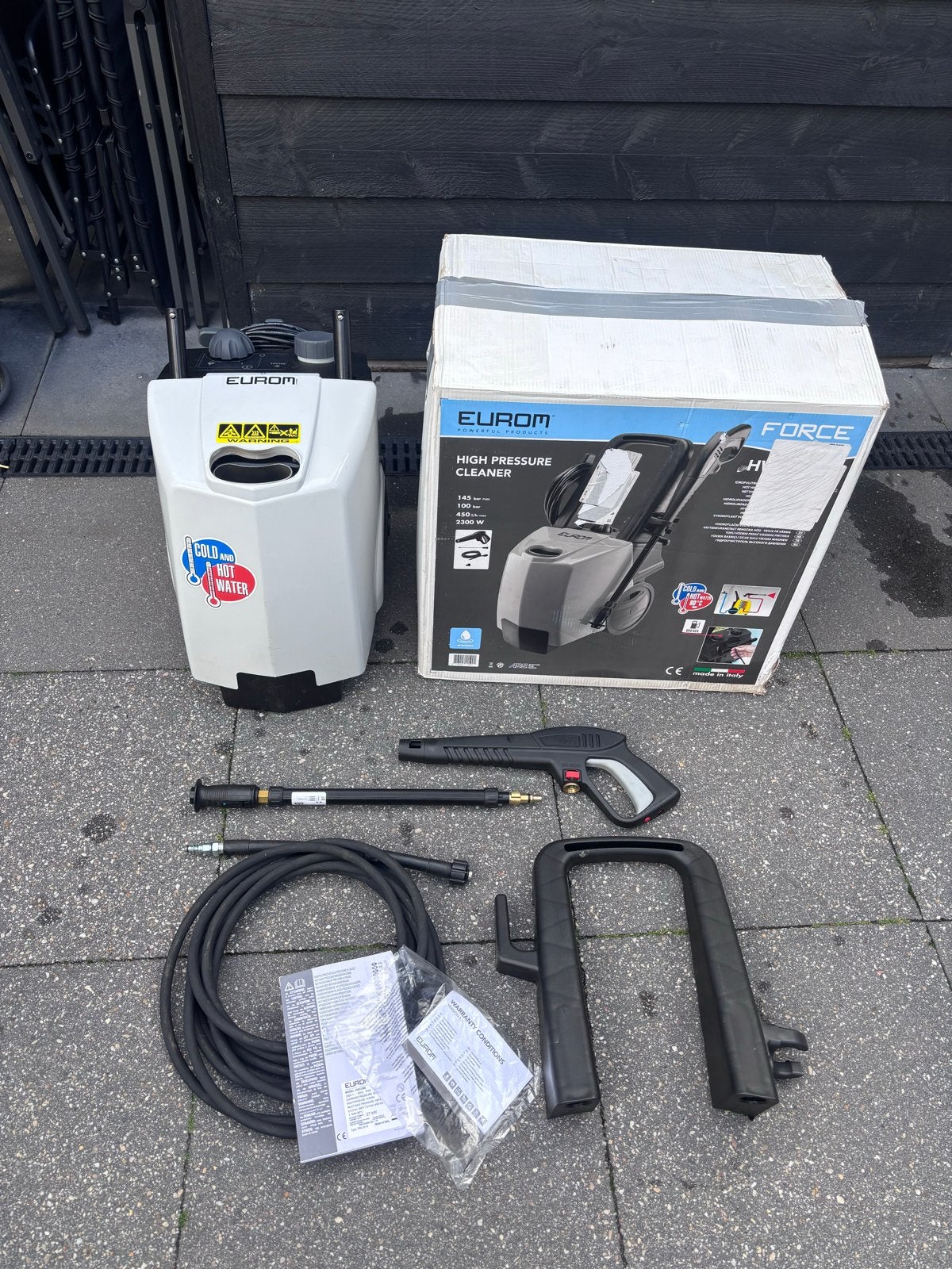 Eurom Force 2300 diesel  Hogedrukreiniger met warm water, Tuin en Terras, Hogedrukreinigers, Ophalen of Verzenden, Zo goed als nieuw
