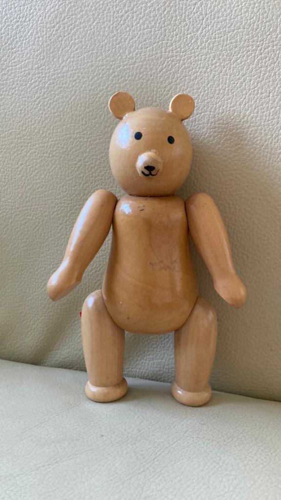 Vintage houten beer, Verzamelen, Beren en Cherished Teddies, Ophalen, Zo goed als nieuw, Overige typen, Overige merken