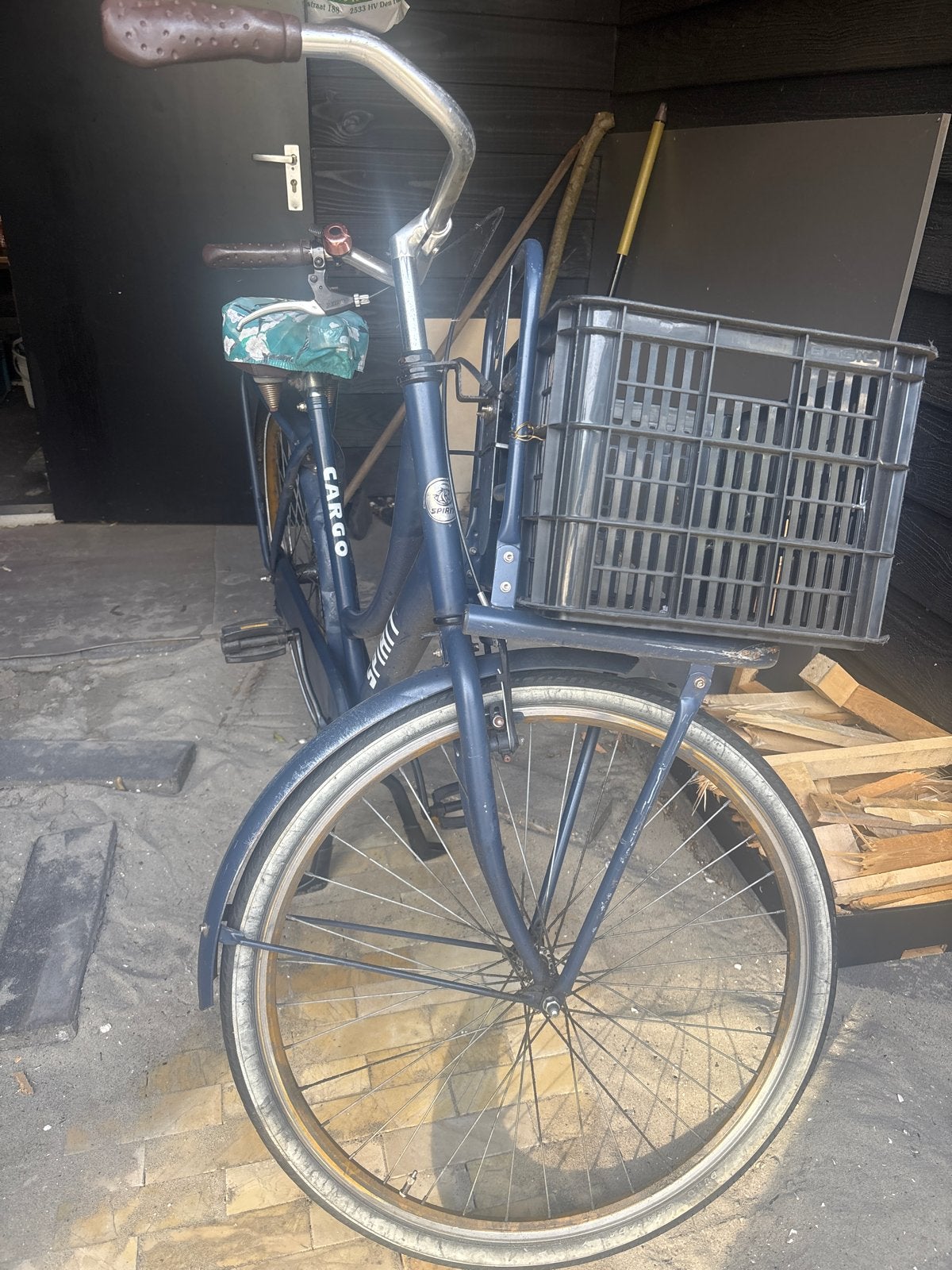 Spirit Cargo fiets met krat en bagagedrager, Fietsen en Brommers, Fietsen | Dames | Damesfietsen, Overige merken, Terugtraprem