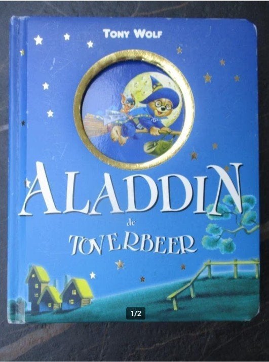 Alladin de Toverbeer - karton boek Tony Wolf, Boeken, Kinderboeken | Kleuters, Tony Wolf, Fictie algemeen, Jongen of Meisje, Ophalen of Verzenden