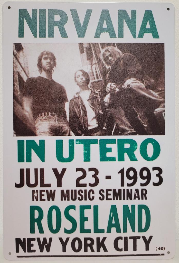 Nirvana in Utero concert reclamebord van metaal wandbord
