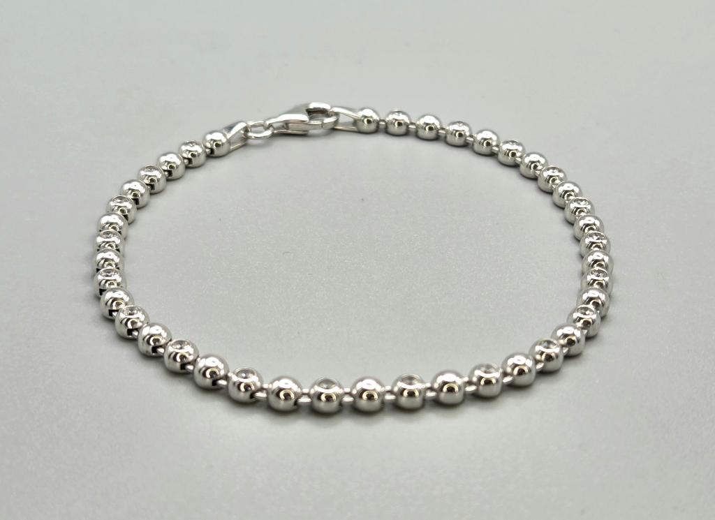 Zilver tennisarmband met zirkonia's. 2026/303., ., Nieuw, Ophalen of Verzenden, .
