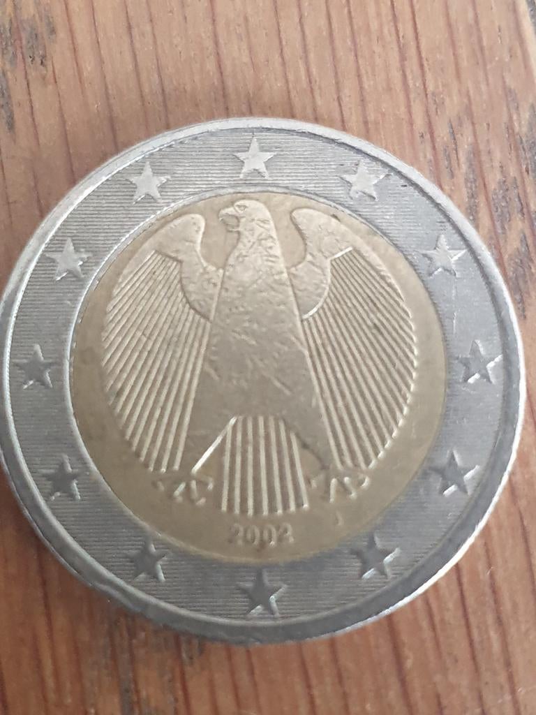 Zeldzame 2 euromunt Duitsland 2002 met Letter J, Ophalen of Verzenden, Duitsland, 2 euro