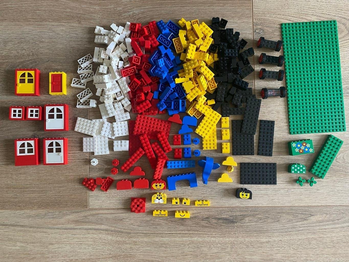 Partij LEGO stenen, platen, wielen en figuren, Gebruikt, Overige thema's, Lego, Ophalen of Verzenden