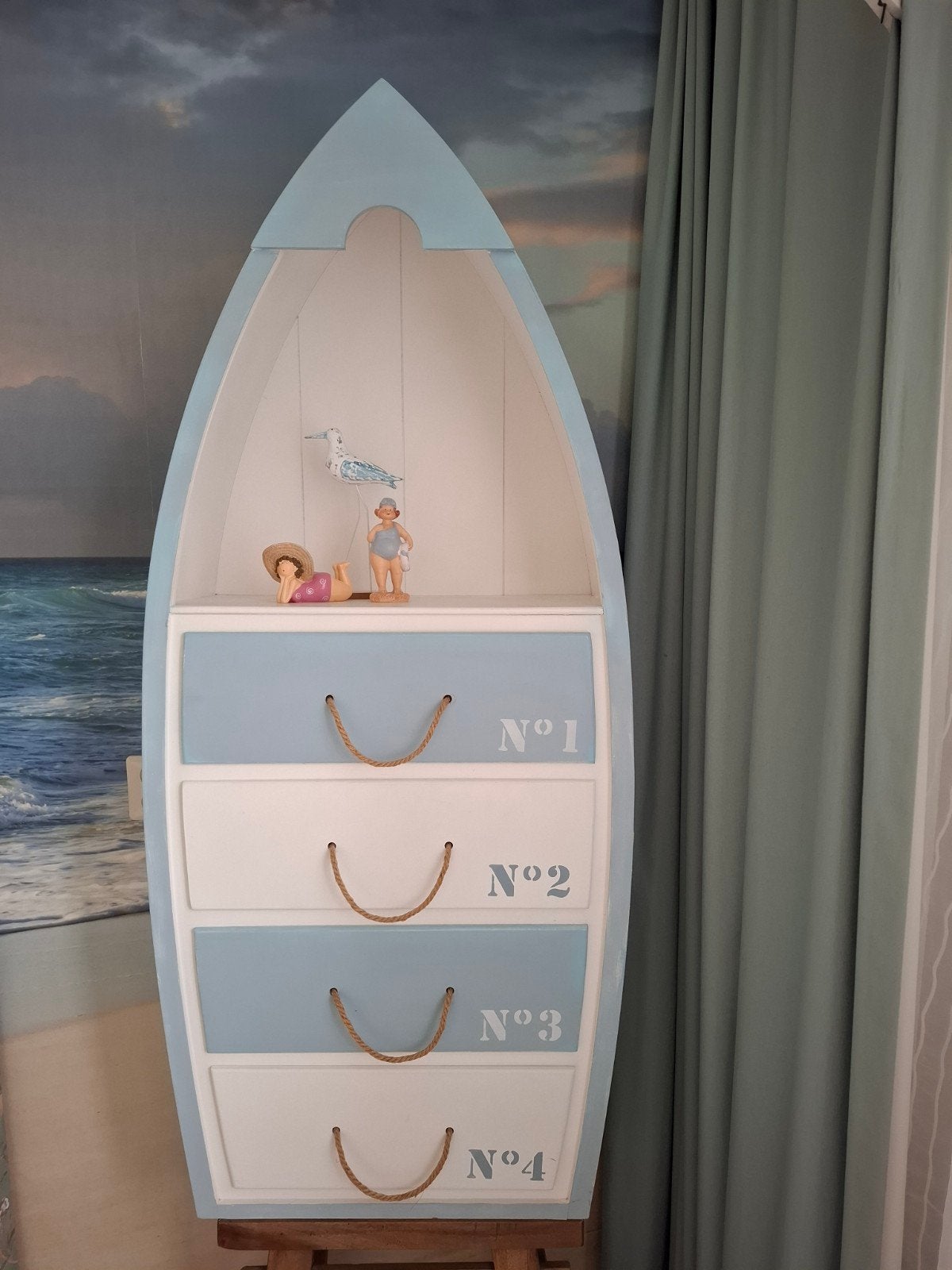 Unieke bootkast/commode met 4 lades - Maritieme stijl, Ophalen, Minder dan 75 cm, 105 cm of meer, Zo goed als nieuw