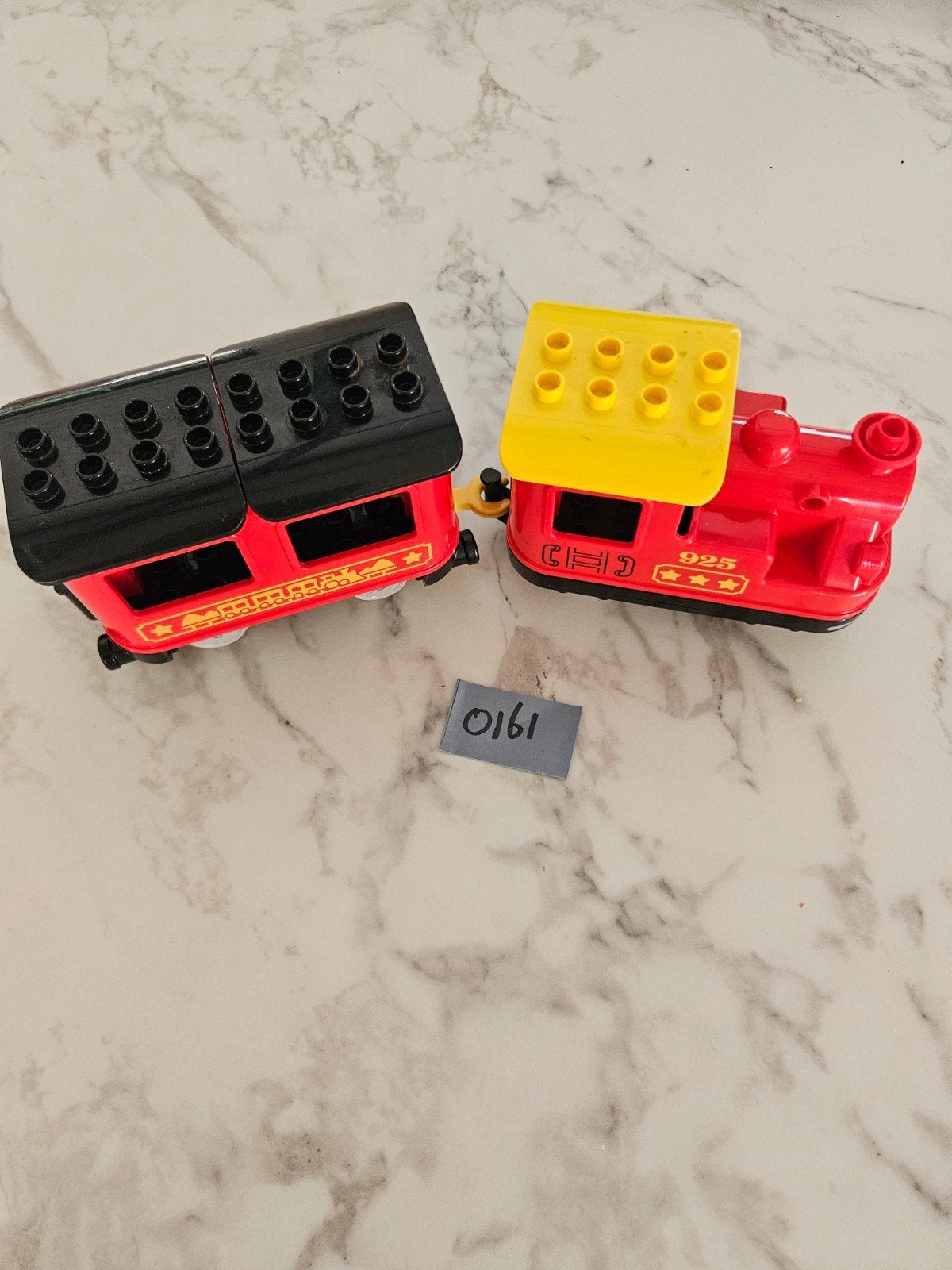 0161 Duplo Elektrische trein rood geel, Kinderen en Baby's, Ophalen of Verzenden, Zo goed als nieuw, Duplo