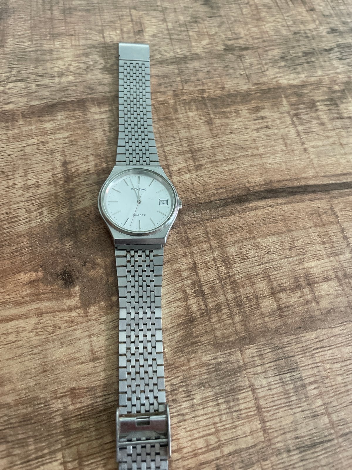 Pontiac herenhorloge - Klassiek en tijdloos design, Overige merken, Gebruikt, Staal, Polshorloge