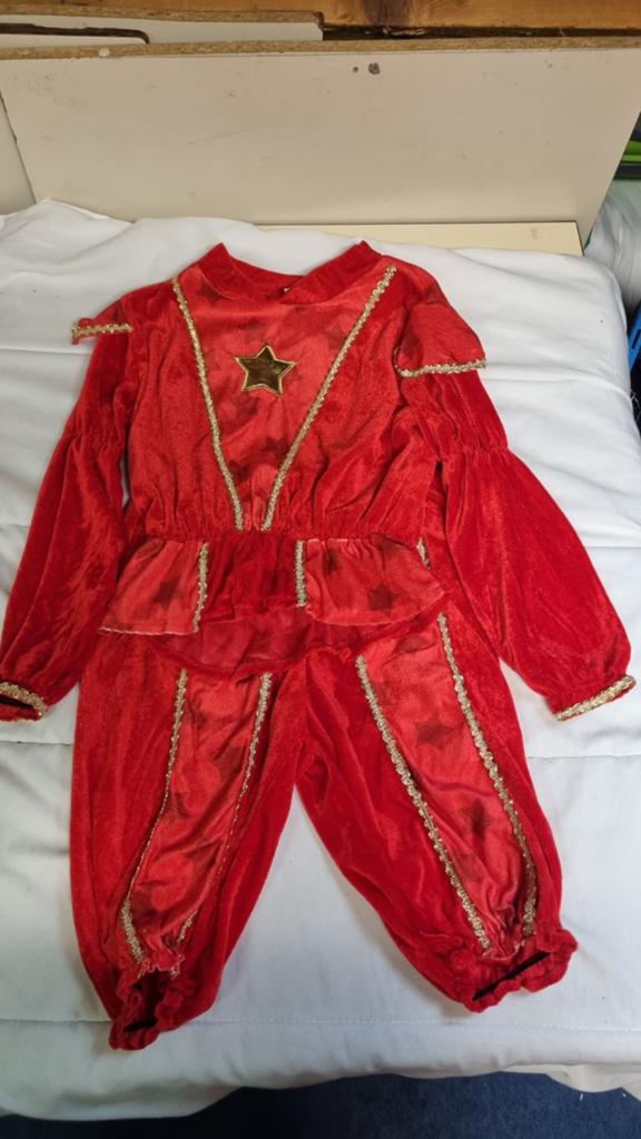 Rood Pietenpakje 2-delig voor 6-8 jaar, Ophalen of Verzenden, Gebruikt, Jongen of Meisje