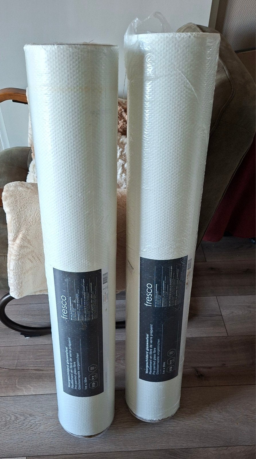 FRESCO Glasweefselbehang 2 rollen, Ophalen, Overige merken, Wit, Structuur