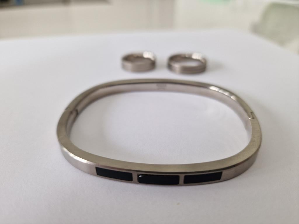 Boccia titanium armband en ringen, Ophalen of Verzenden, Overige materialen