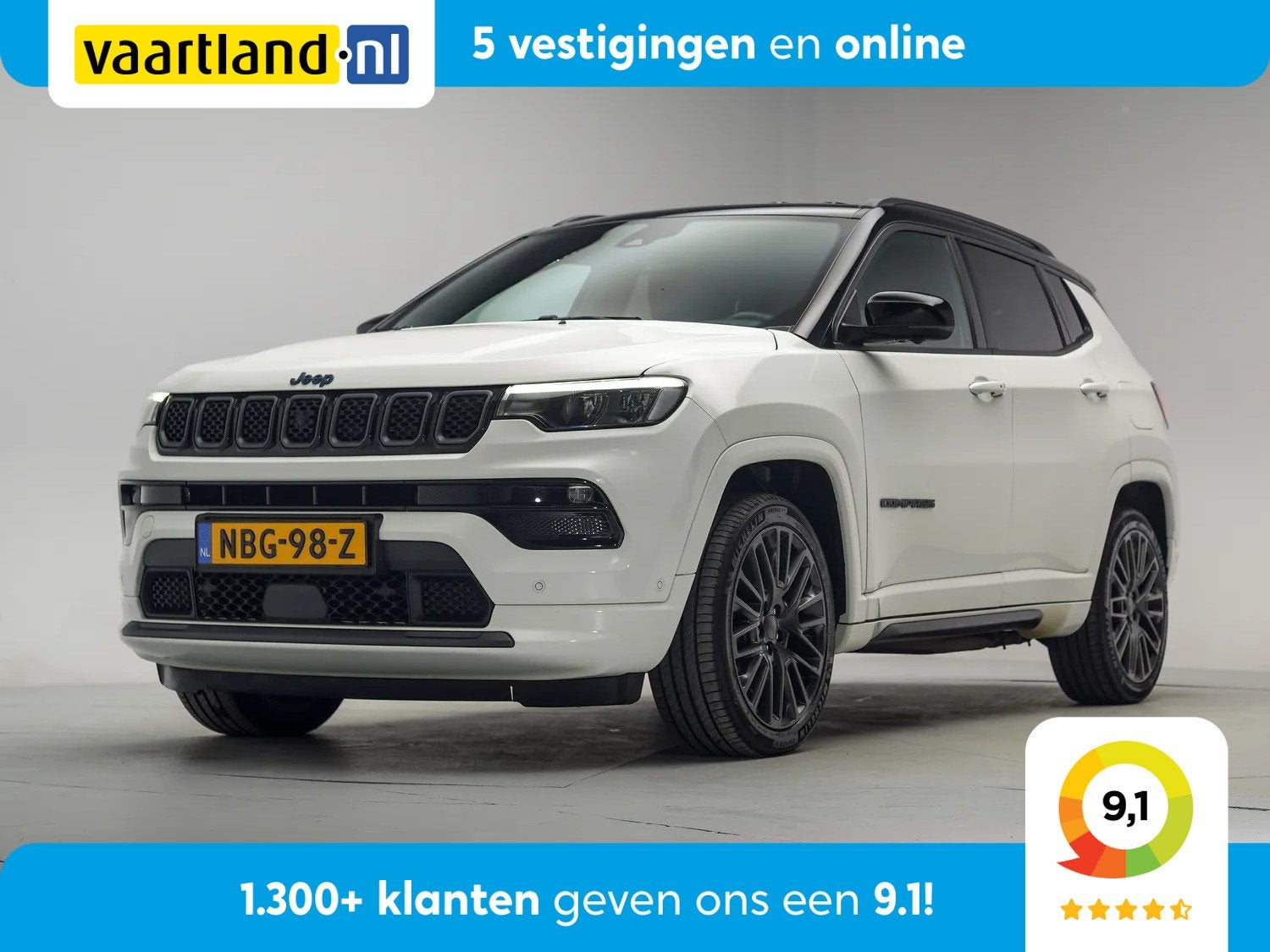 Jeep Compass 4xe 240 xe Plug-In Hybrid S Aut. [ Adapt.cruise, Auto's, Automaat, Dealer onderhouden, Adaptive Cruise Control, 4 cilinders
