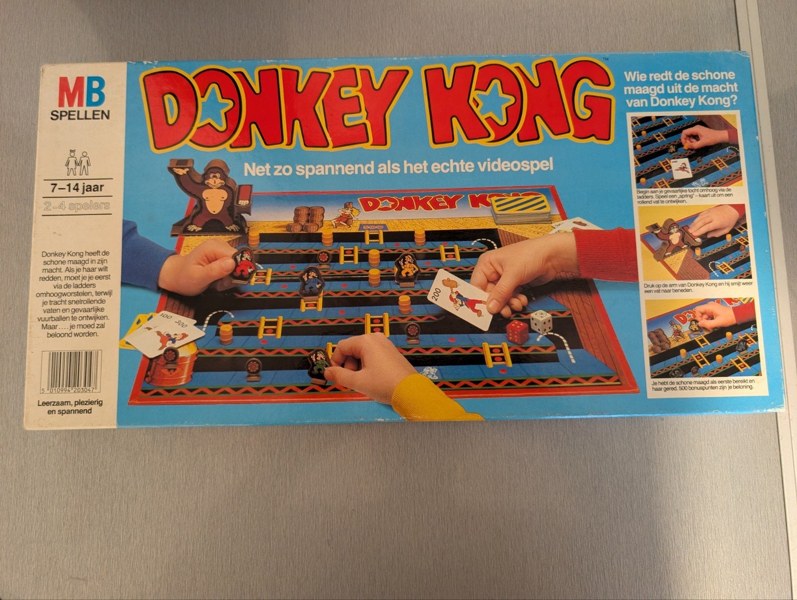 Donkey Kong Bordspel MB Spellen Vintage, Drie of vier spelers, Ophalen of Verzenden, Gebruikt, MB Spellen