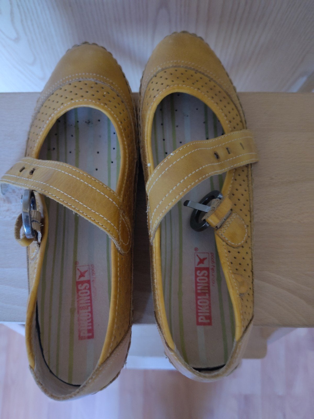 Pikolinos zomerschoenen sandalen leer mt 39 geel, Geel, Zo goed als nieuw, Pikolinos, Sandalen of Muiltjes
