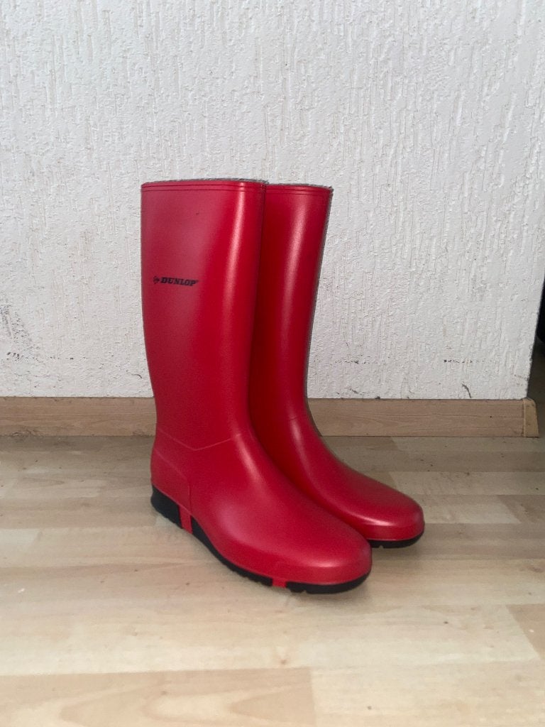 Rode laarsjes voor de regen Hevea Dunlop laarzen 42, Ophalen of Verzenden, Zo goed als nieuw, Regenlaarzen, Dames