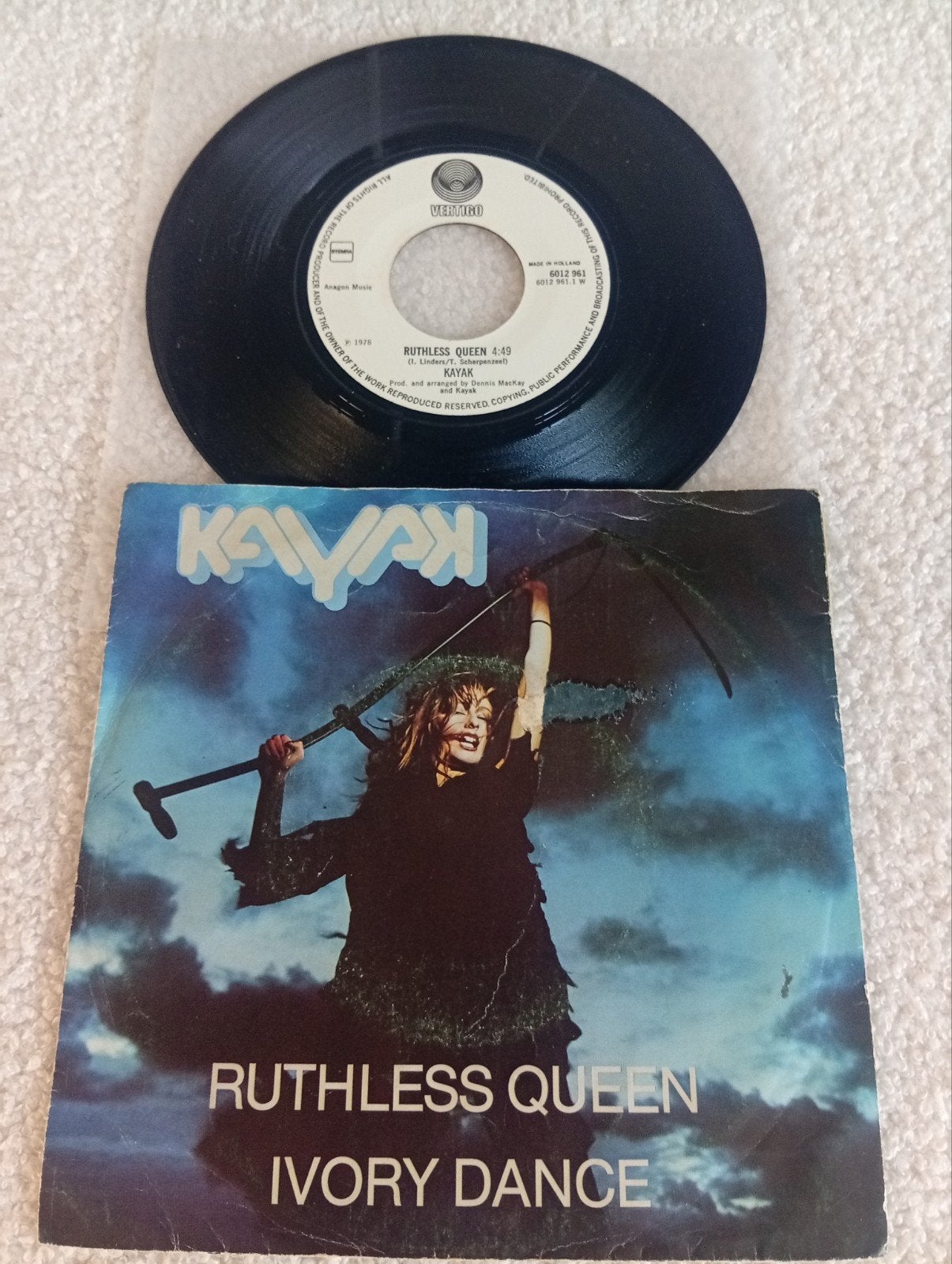 Kayak - Ruthless Queen / Ivory Dance 7 inch vinyl single, Gebruikt, 7 inch, Ophalen of Verzenden, EP