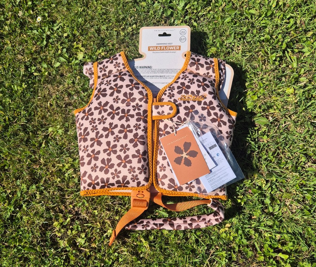 Zwemvest 2-3 jaar Wild Flower Bruin 15-18 kg Maat 92/98, Kinderen en Baby's, Kinderkleding | Kinder-zwemkleding, Nieuw, Zwem-accessoire