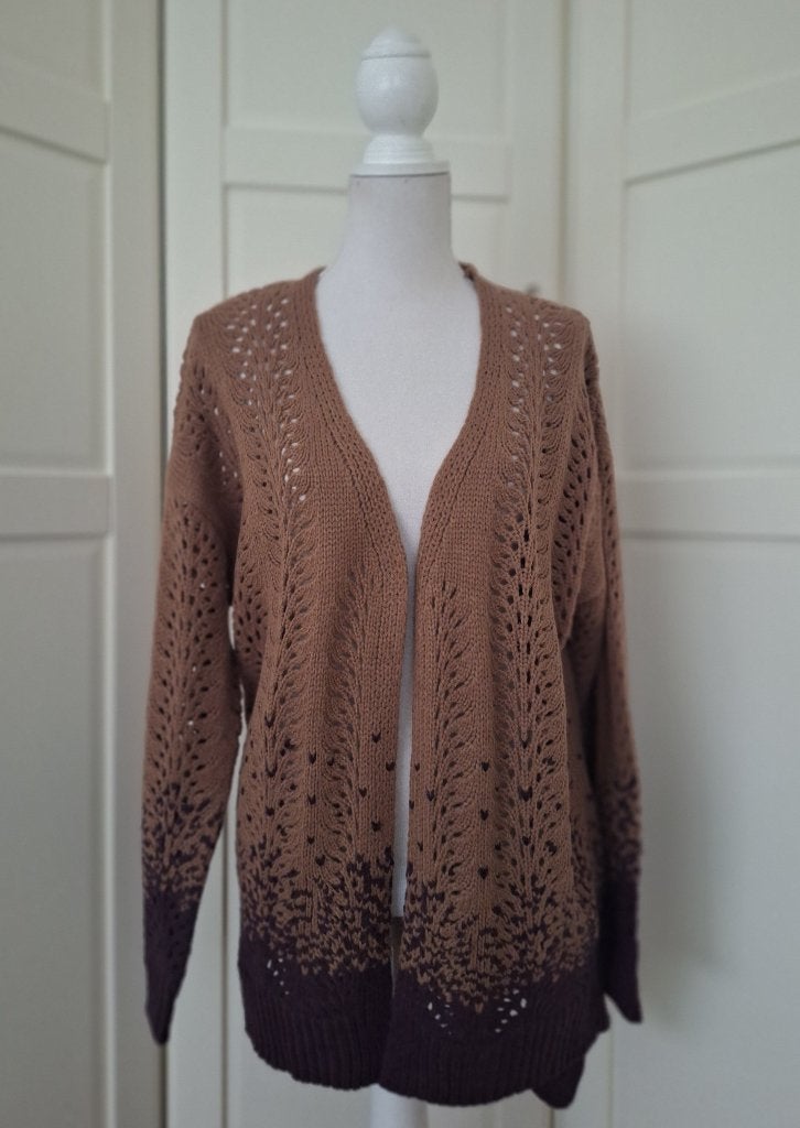 Izia zgan bruin paars gebreid vest, maat XL XXL, Bruin, Maat 46/48 (XL) of groter, Zo goed als nieuw, Izia.
