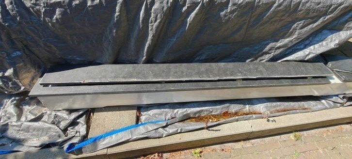 Zwarte granieten, natuursteen, belgisch hardsteen dorpels, Ophalen, 60 cm of meer, Gebruikt, Hardsteen