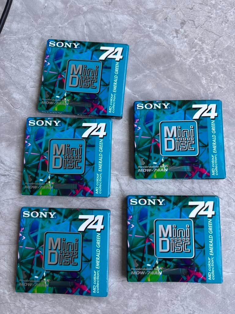 Sony MiniDisc 74 min – Colour Collection (5 stuks) – nieuw, Ophalen of Verzenden, Minidisc-recorder